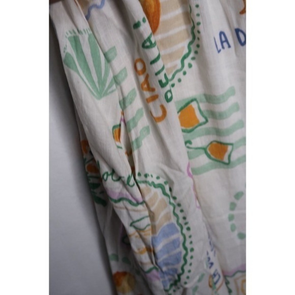 Paper Heart Dress M Fruit Print Maxi Linen Blend Italian Summer Sundress NWT - Picture 7 of 12